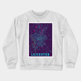 Leicester Neon City Map Crewneck Sweatshirt